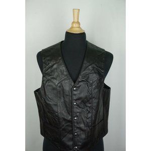 Lost Worlds Black Button Horsehide Leather vest
